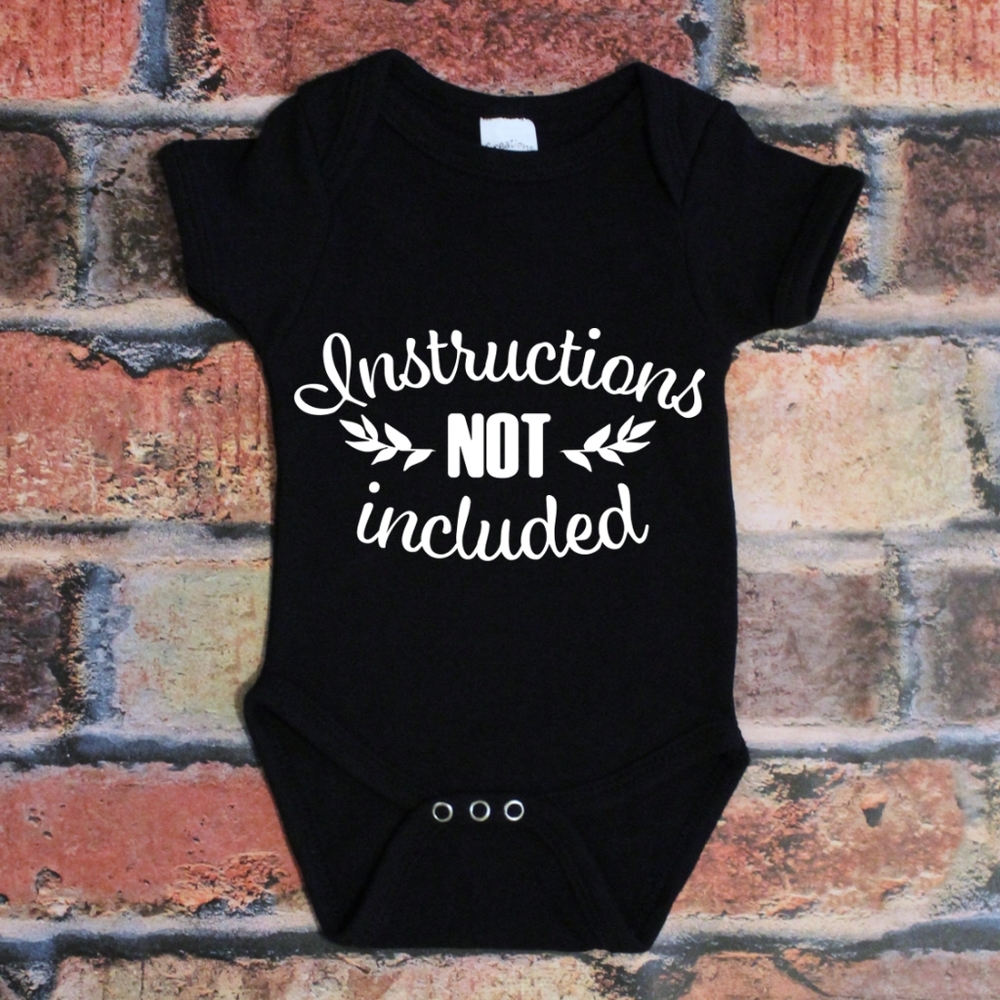 Instructions Not Included Baby black onsie